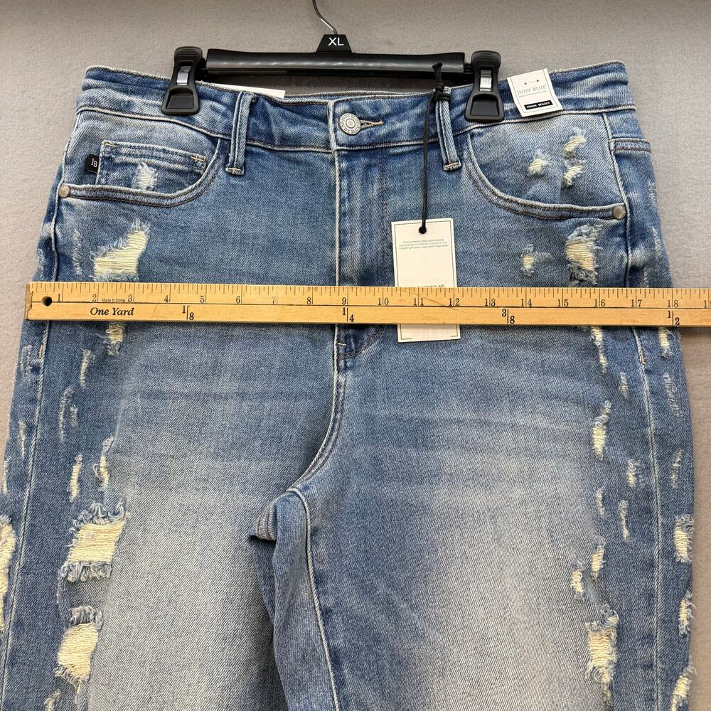 Judy Blue Jeans Women's 11/30 Blue Cropped Straight Leg High Waist NWT - Picture 11 of 14